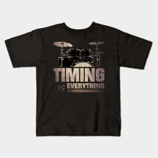 Timing is everything - drummer musician Kids T-Shirt